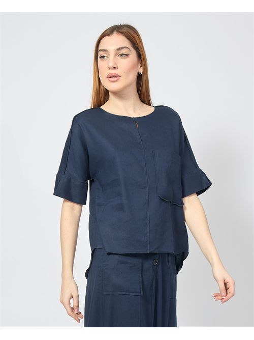 Alessia Santi blue blouse in linen ALESSIA SANTI | 511SD45037S2828